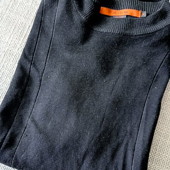 Axis Men’s Black Knit Crewneck Sweater Size M | Lightweight Ribbed Pullover - Picture 5 of 5